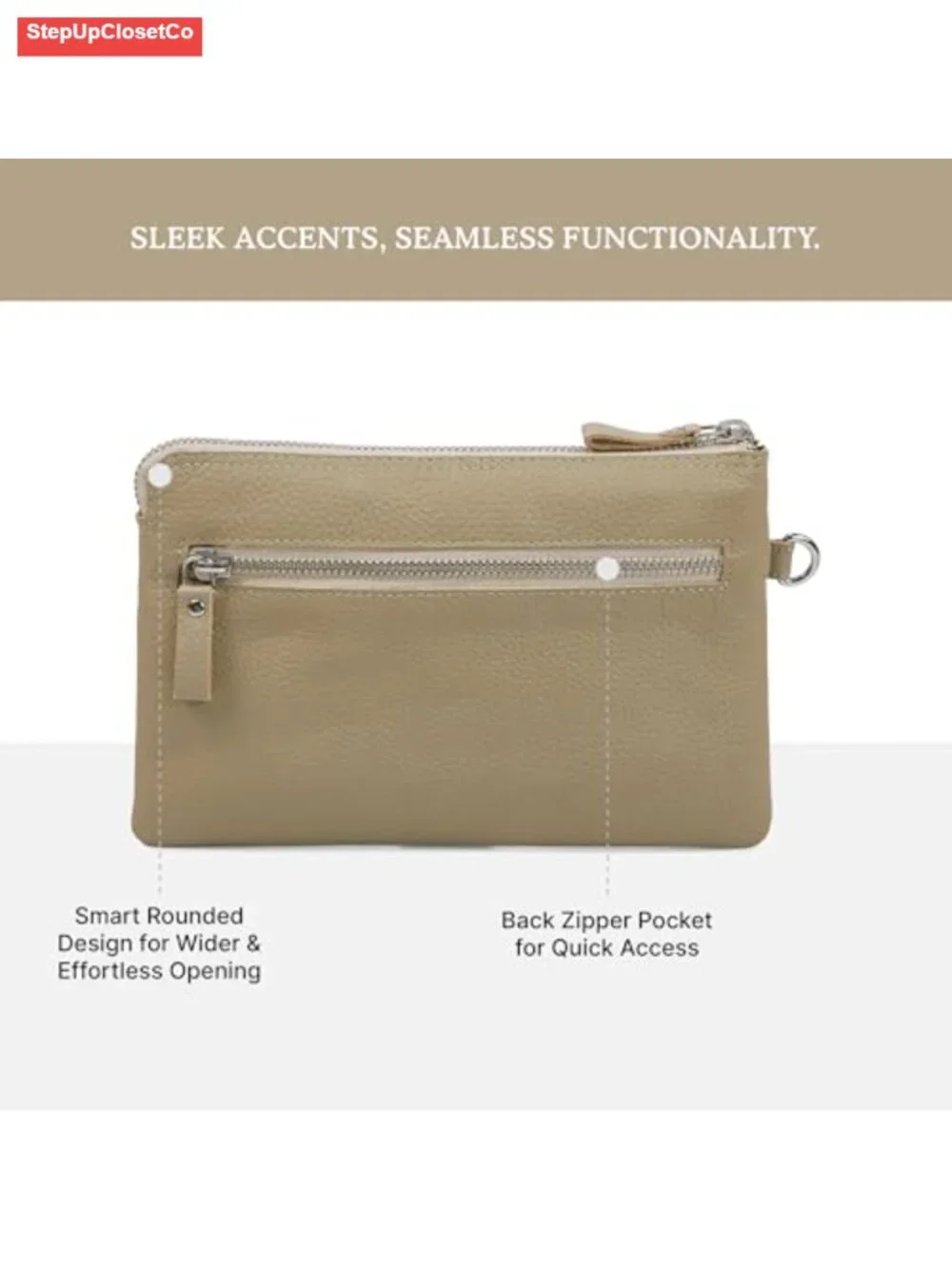Genuine Top Grain Leather Wristlet Wallet with Cell Phone Slot